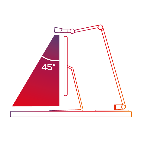 Répartition asymétrique de la lumière pour moniteurs